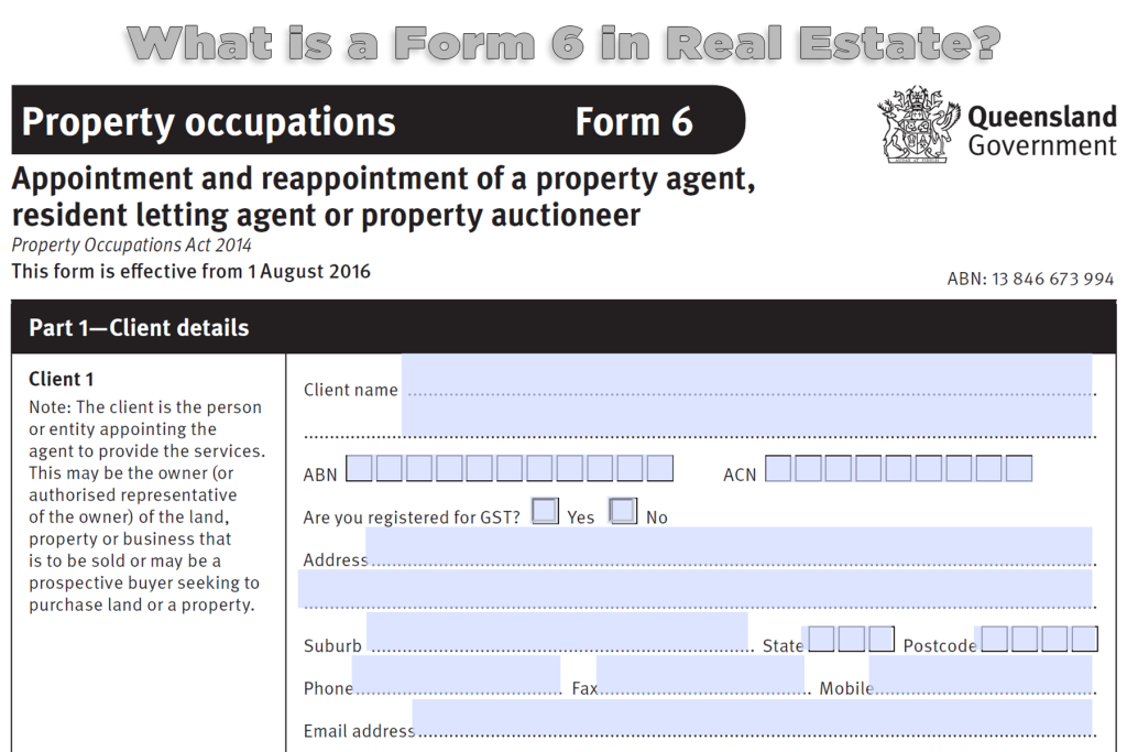 What is a Form 6 in Real Estate?